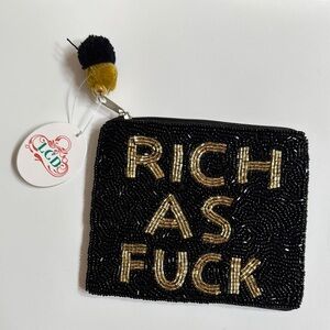 Black and Gold Beaded Change Purse